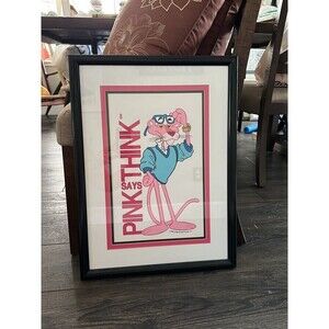 Pink Panther “Pink Says Think” 1990 united artist pictures Inc. framed/matted